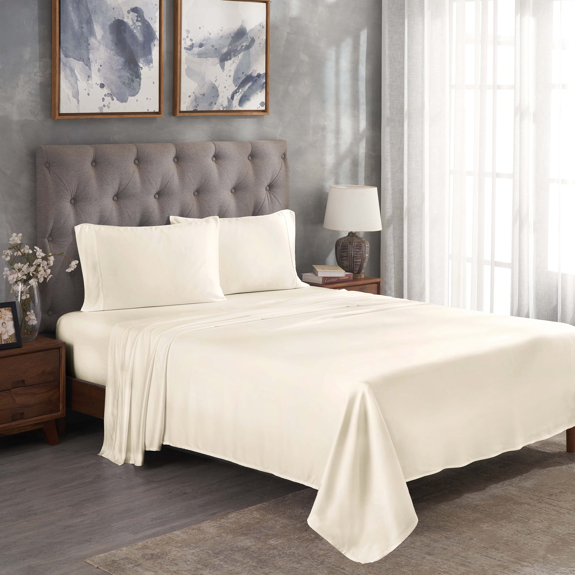 Superior Modal From Beechwood Lightweight Sheet Set, California King, Ivory