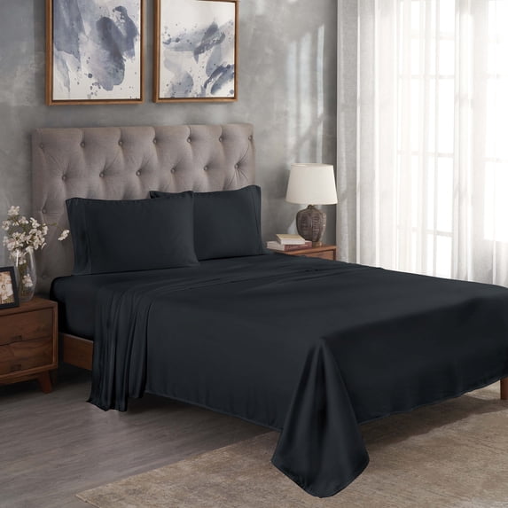 Superior Modal From Beechwood Lightweight Sheet Set, Full, Black