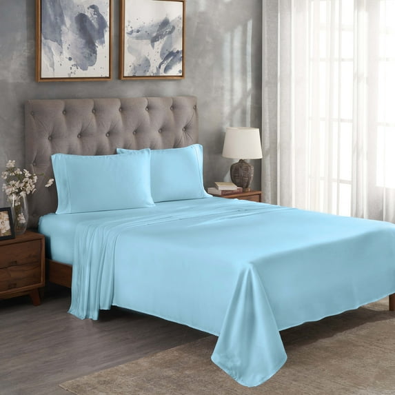 Superior Modal From Beechwood Lightweight Sheet Set, Full, Light Blue