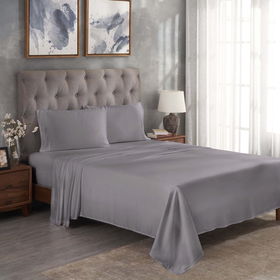 Superior Modal From Beechwood Lightweight Sheet Set, Twin XL, Gray