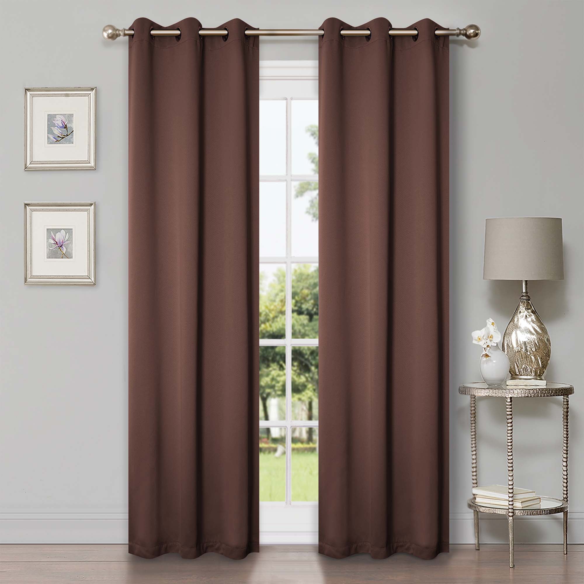 Cappuccino Polyester Blackout Grommet Curtain Panels 42" x 96"
