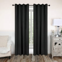 Superior Modern Blackout Curtain Set of 2 Panels, 52" x 63", Black