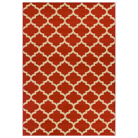 Superior Modern Clio Area Rug - Red