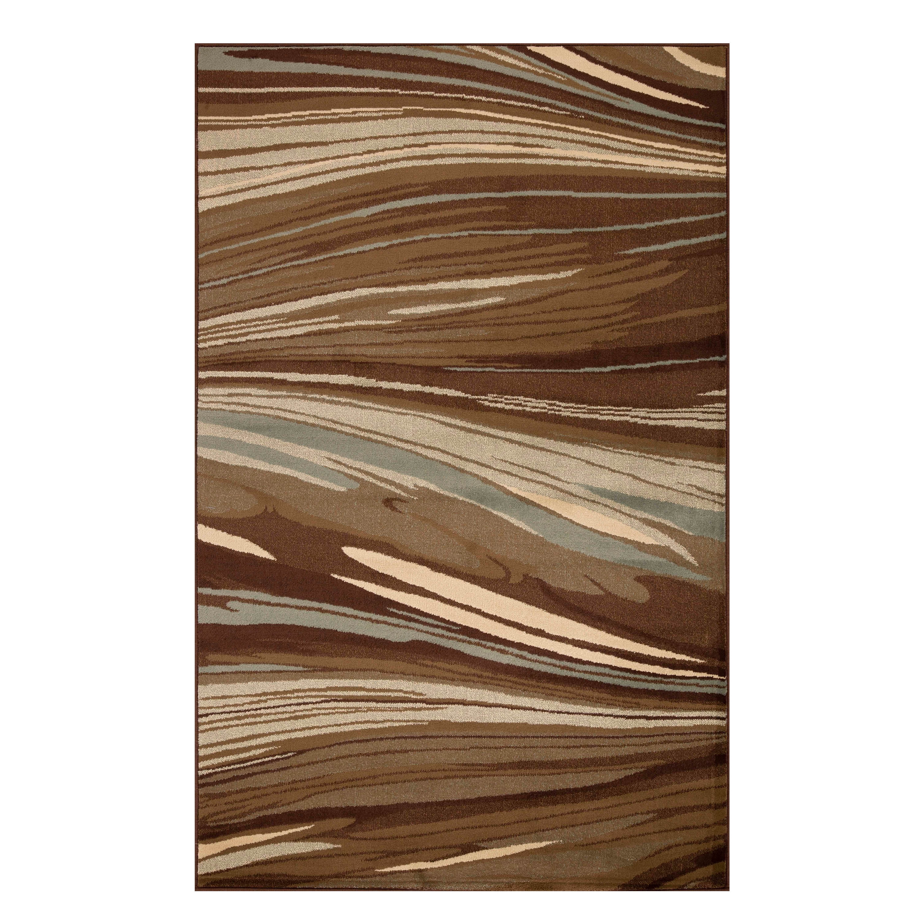 Ondes Plush Modern Abstract 8' x 10' Multi-Colored Area Rug