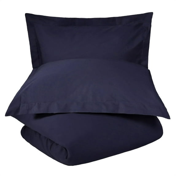 Superior Modern Crown Blue Cotton Duvet Cover Set, Full/ Queen