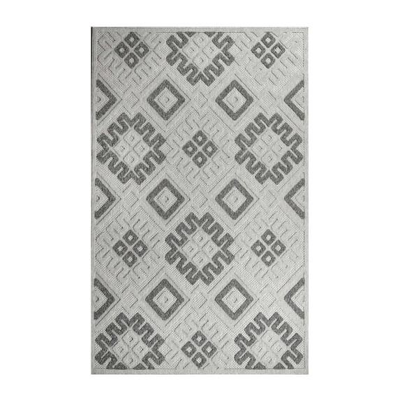 Superior Modern Diamonds Geometric Indoor/Outdoor Area Rug, Slate, 5' 2" x 7' 2"