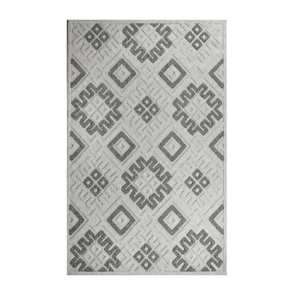 Superior Modern Diamonds Geometric Indoor/Outdoor Area Rug, Slate, 7' 10" x 9' 10"