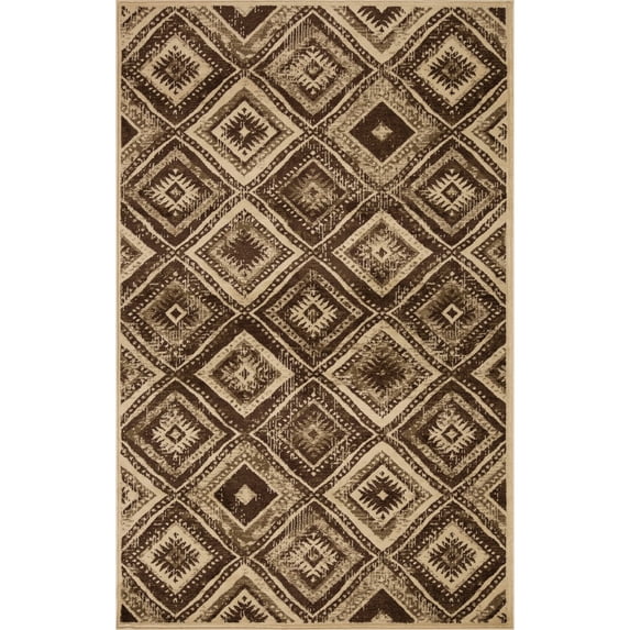 Superior Southwestern Diamonds Power-Loomed Indoor Area Rug, Taupe, 5' x 8'