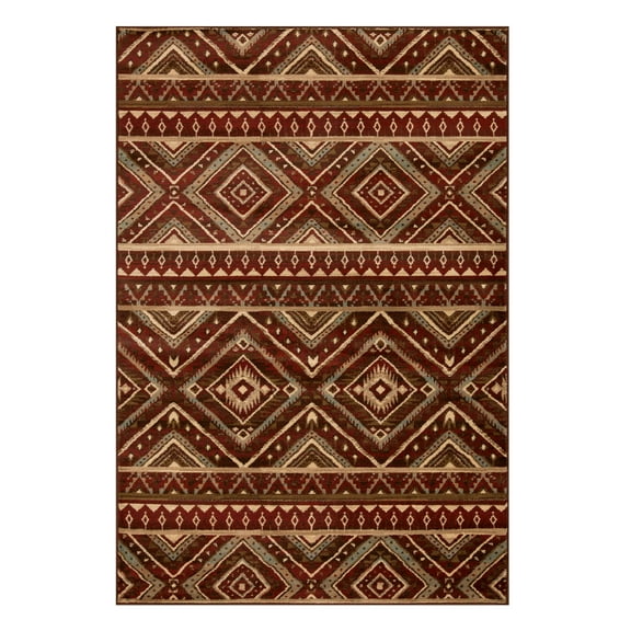 Superior Southwestern Rustic Power-Loomed Indoor Area Rug, Taupe, 4' x 6'