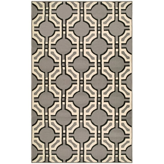 Superior Modern Geometric Art-Deco Trellis Power-Loomed Indoor Area Rug, Gray, 3' x 5'