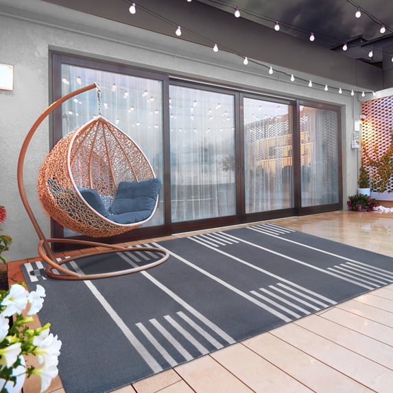 Superior Modern Indoor/ Outdoor Area Rug, 3' 6" x 5' 6", Grey