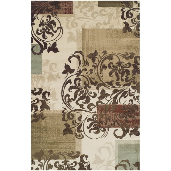 Superior Modern Scroll Tyra Textured Indoor High-Low Area Rug, 4' X 6', Ivory