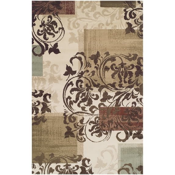 Superior Modern Scroll Tyra Textured Indoor High-Low Area Rug, 8' X 10', Ivory