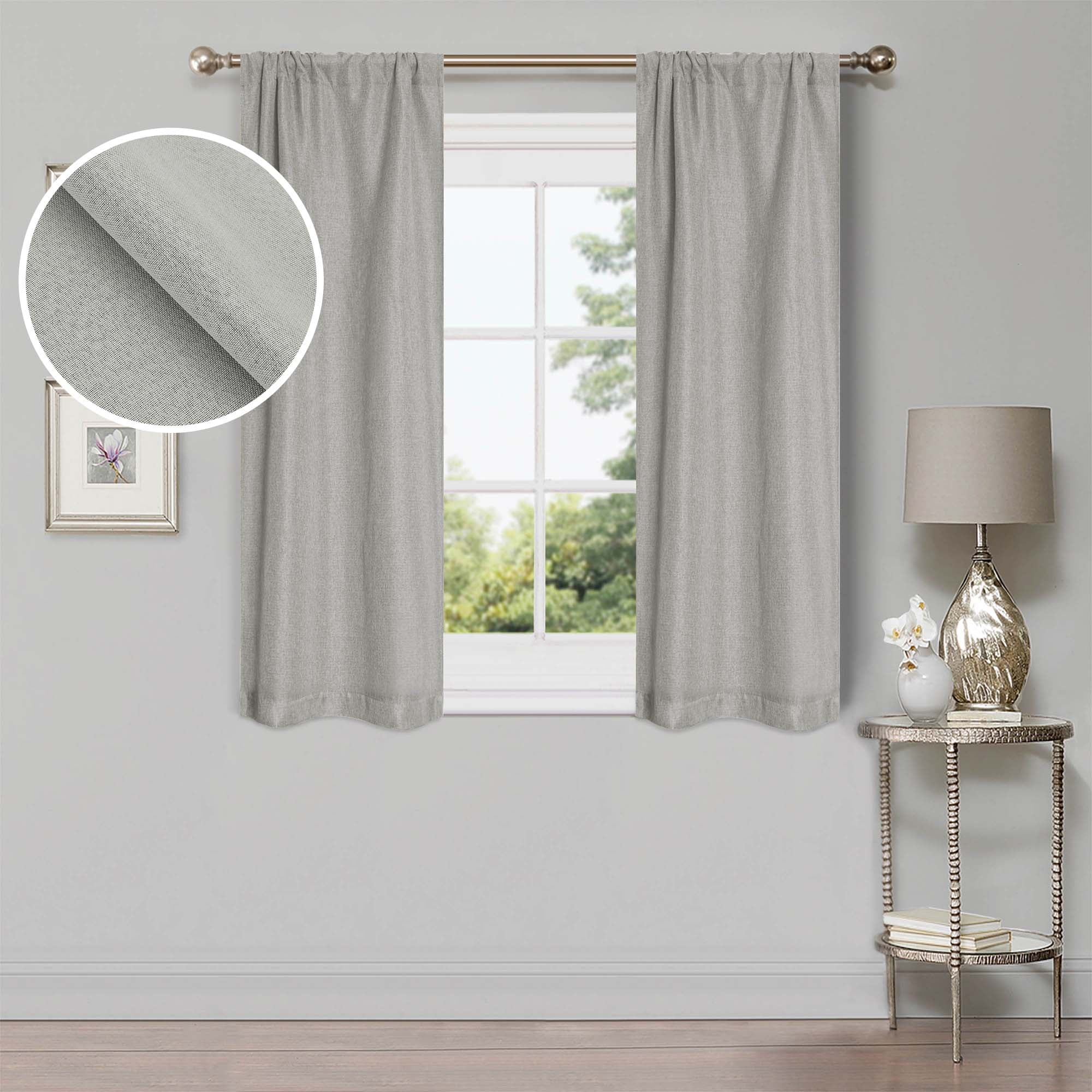 Marshmallow Linen Blackout Curtains, 26" x 63", Set of 2