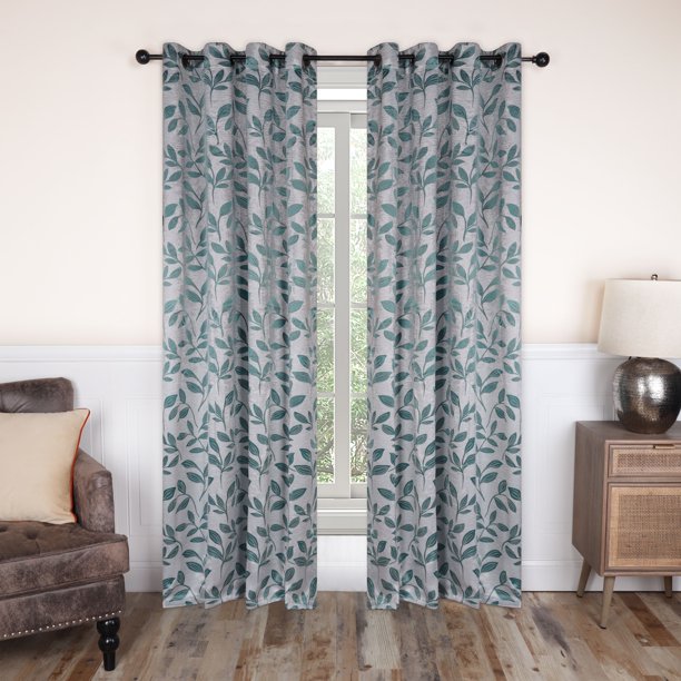 Superior Modern/Transitional 2 Pieces Nature/Leaves Blackout Curtain ...