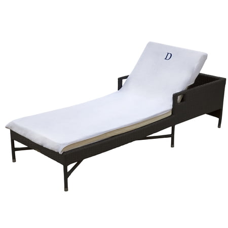 Superior Monogrammed Cotton Lounge Chair Cover, D