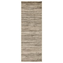 Superior Montauk Striped Pastel Indoor Runner Rug, 2' 7" x 8', Grey