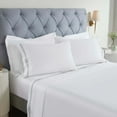 thumbnail image 1 of Superior Moonlawn Embroidered Cotton Bed Sheet Set, King, White/Silver, 1 of 11