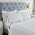 thumbnail image 1 of Superior Moonlawn Embroidered Cotton Bed Sheet Set, Queen, White/Navy Blue, 1 of 11