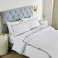 thumbnail image 1 of Superior Moonlawn Embroidered Cotton Duvet Cover Set, Full/Queen, White/Navy Blue, 1 of 11