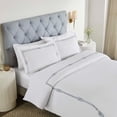 thumbnail image 1 of Superior Moonlawn Embroidered Cotton Duvet Cover Set, King/California King, White/Silver, 1 of 11