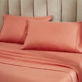 thumbnail image 1 of Superior Motley Solid 1200-Thread Count Cotton-Blend Pillowcase Set, Standard, Coral, 1 of 4