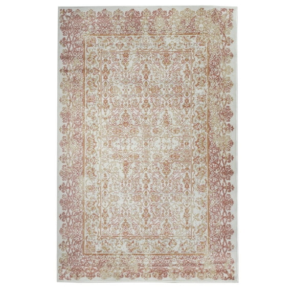 Superior Myel Classic Medallion Indoor Runner Rug, 2'7"x8', Mulberry