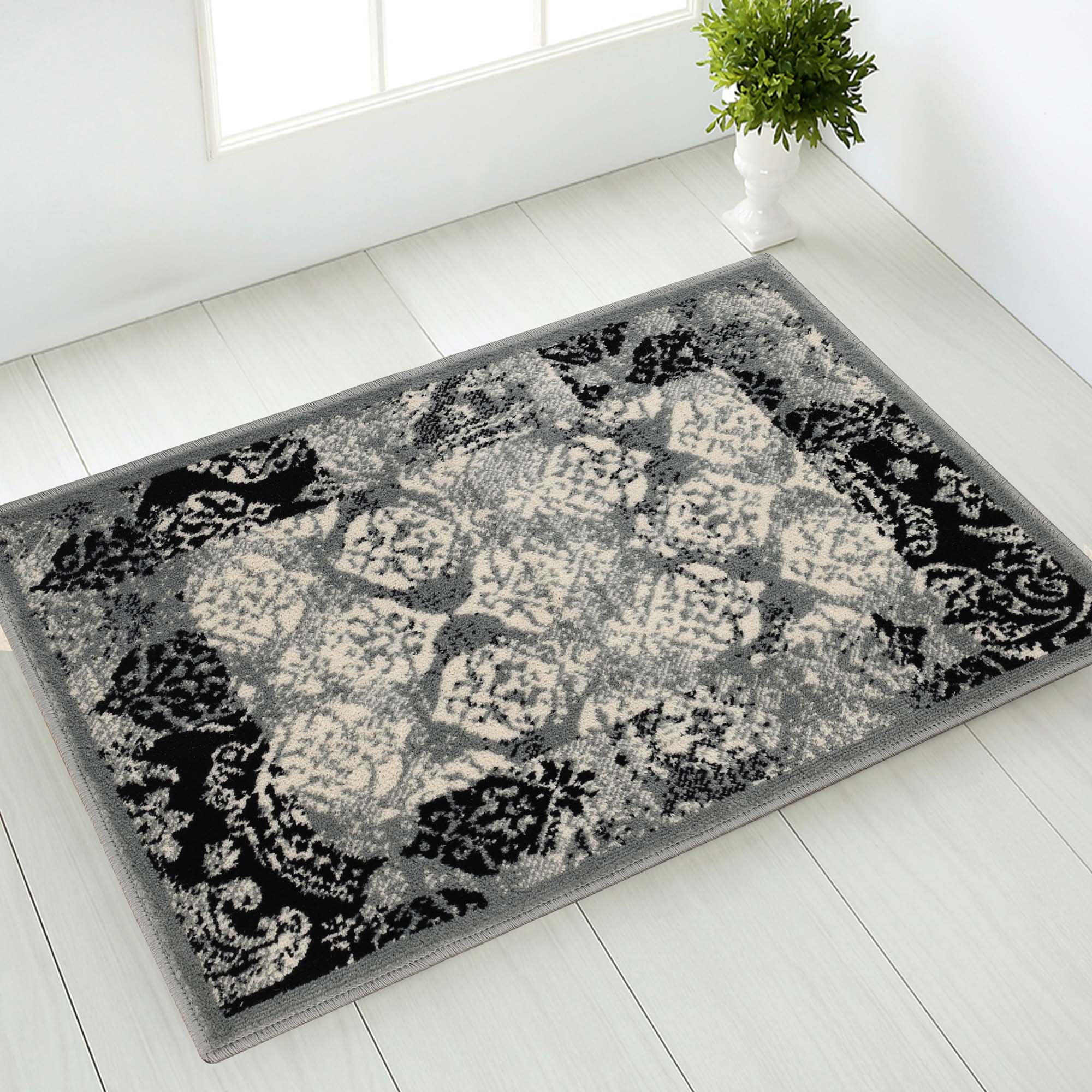 Superior Mystique 2' x 3' Indoor Area Rug, Modern Damask Rugs For ...