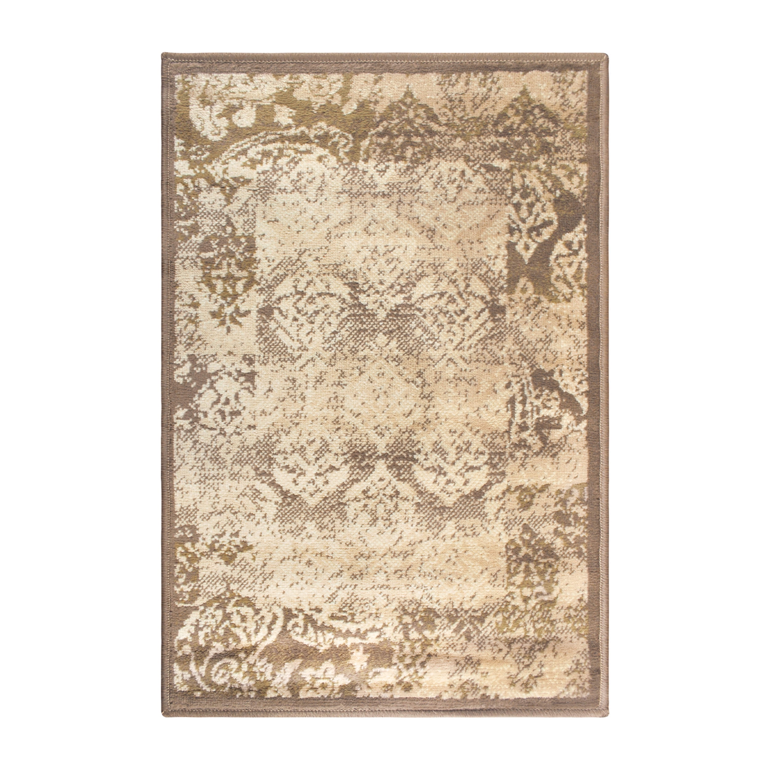 Mystique Brown Synthetic 2'x3' Modern Paisley Area Rug