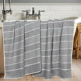 thumbnail image 1 of Superior Naples Viscose Cotton Blend Medium Weight Bath Sheets, Set of 2, Charcoal, 1 of 11