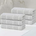 thumbnail image 1 of Superior Naples Viscose Cotton Blend Medium Weight Hand Towels, Set of 6, Platinum, 1 of 11