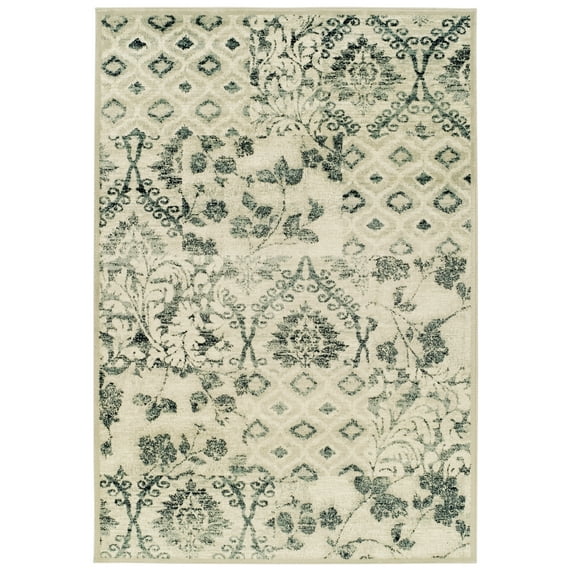 Superior Navan Distressed Floral Indoor Area Rug, Ivory, 4' x 6'