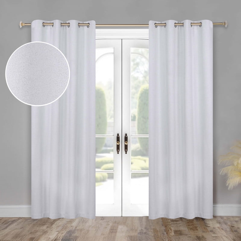 Superior Neal 100% Blackout Curtains Set of 2, Grommet Curtain Pannel Pair, Platinumn, 52"W x 108"L