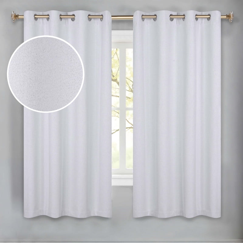Superior Neal 100% Blackout Curtains Set of 2, Grommet Curtain Pannel Pair, Platinnum, 52"W x 63"L