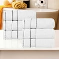 thumbnail image 1 of Superior Niles Egypt Produced Giza Cotton Hand Towel Set of 6, White-Black, 1 of 14