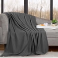thumbnail image 1 of Superior Nobel Cotton Textured Chevron Woven Blanket, Non-Standard (Throw), Charcoal, 1 of 9