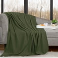 thumbnail image 1 of Superior Nobel Cotton Textured Chevron Woven Blanket, Non-Standard (Throw), Forest Green, 1 of 11
