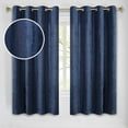 thumbnail image 1 of Superior Noor Semi-Blackout Chenille Curtains Set of 2, Room Darkening Curtain Panel Pair, Navy Blue, 52"W x 63"L, 1 of 11