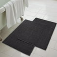 thumbnail image 1 of Superior Nora Cotton Absorbent Thick Terry Bathmat Set of 2, Black, 1 of 10