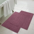 thumbnail image 1 of Superior Nora Cotton Absorbent Thick Terry Bathmat Set of 2, Plum, 1 of 10