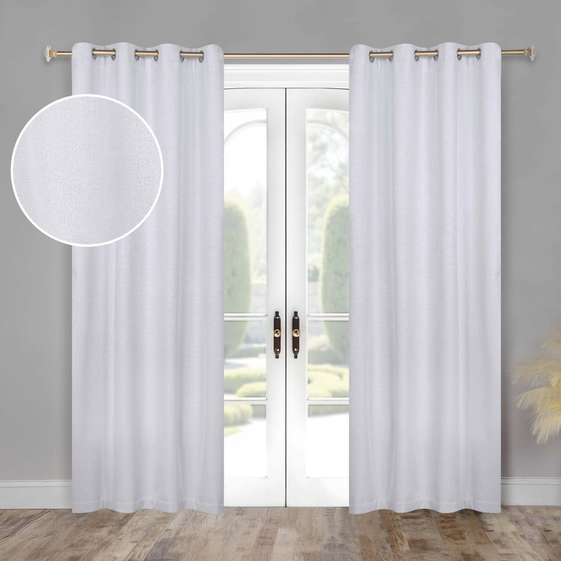 Superior Nyan 100% Blackout Curtains Set of 2, Grommet Header Curtain Panel Pair, Platinum, 52"W x 84"L