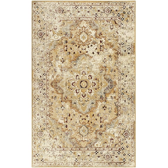 Superior Nysa Vintage Floral Rustic Indoor Area Rug, Camel, 8' x 10'