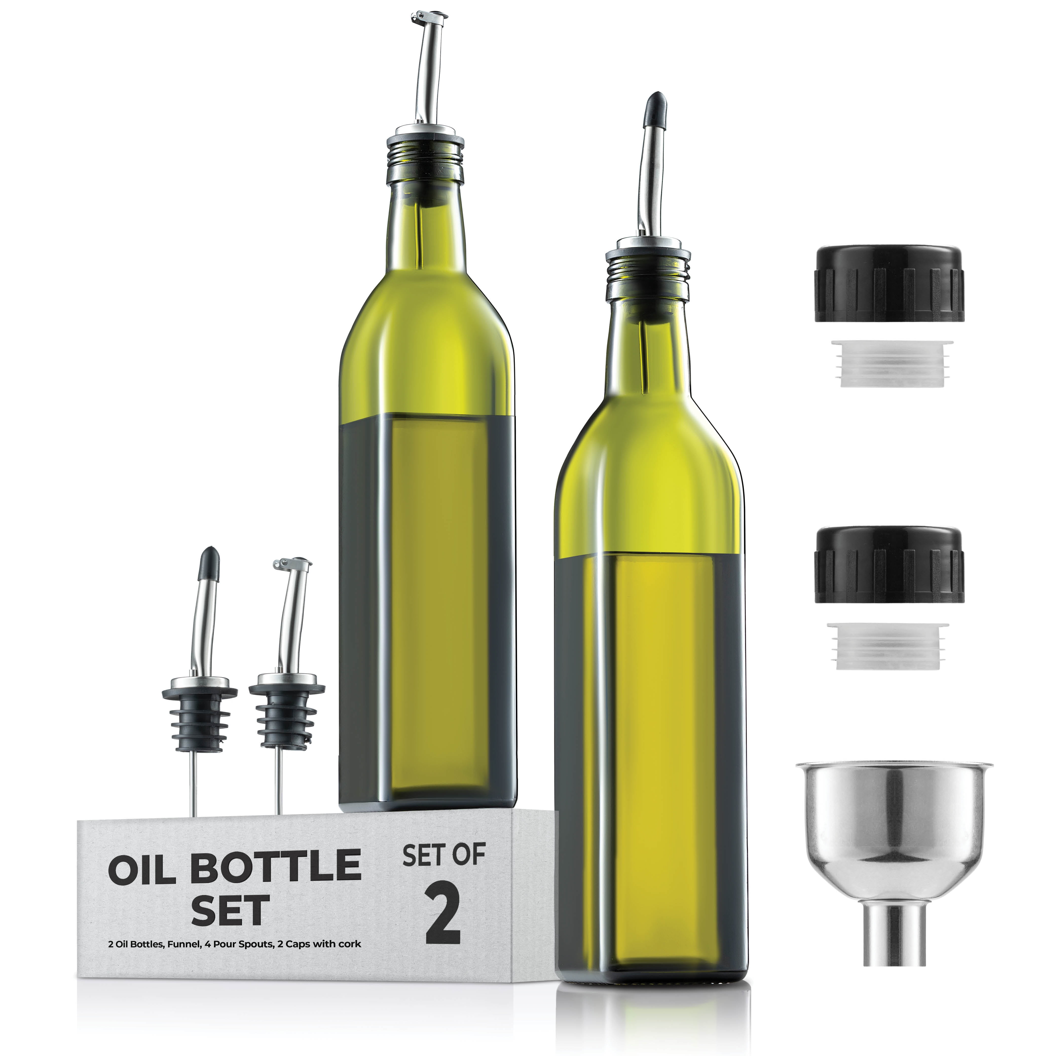 FineDine Superior Glass Oil and Vinegar Dispenser, Modern Olive Oil  Dispenser, Wide Opening for Easy…See more FineDine Superior Glass Oil and  Vinegar