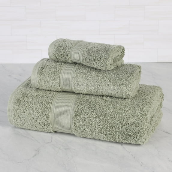 Superior Oregon Organic Cotton Solid 3-Piece Towel Set, Sage