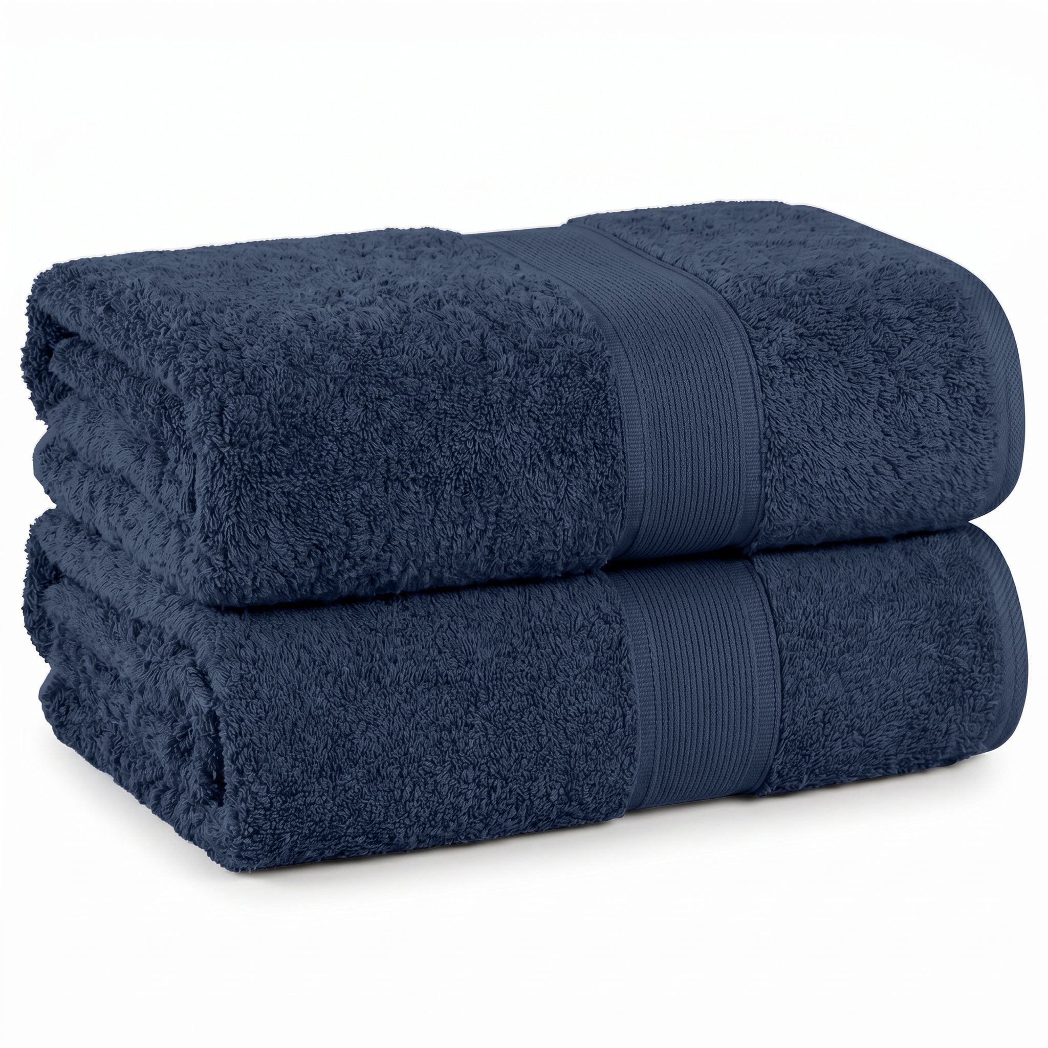 Superior Oregon Organic Cotton Medium Weight Bath Towels, 2-Piece Set, Navy Blue