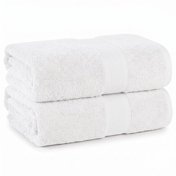 Superior Oregon Organic Cotton Medium Weight Bath Towels, 2-Piece Set, White