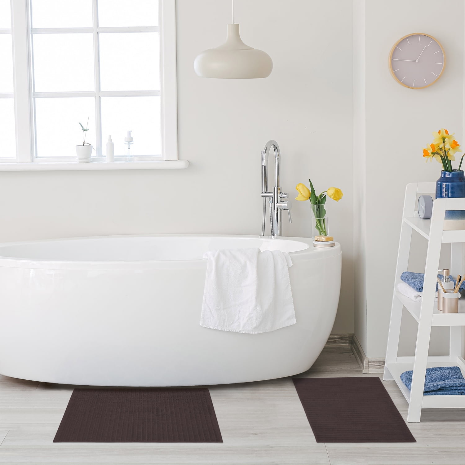 Superior Black Cotton Eco-Friendly Bath Mat Set of 2