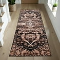 thumbnail image 1 of Superior Oswell Medallion Indoor Outdoor Runner Rug, 2' 7" x 8', Chocolate, 1 of 8