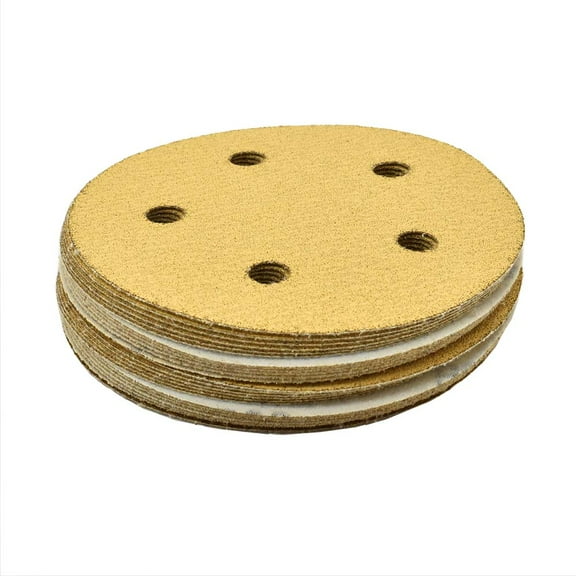 Superior Pads and Abrasives SD551H 80 Grit 5 Inch Diameter 5-Hole Hook & Loop Sanding Paper - 25/Pack (Ceramic Aluminum Oxide)