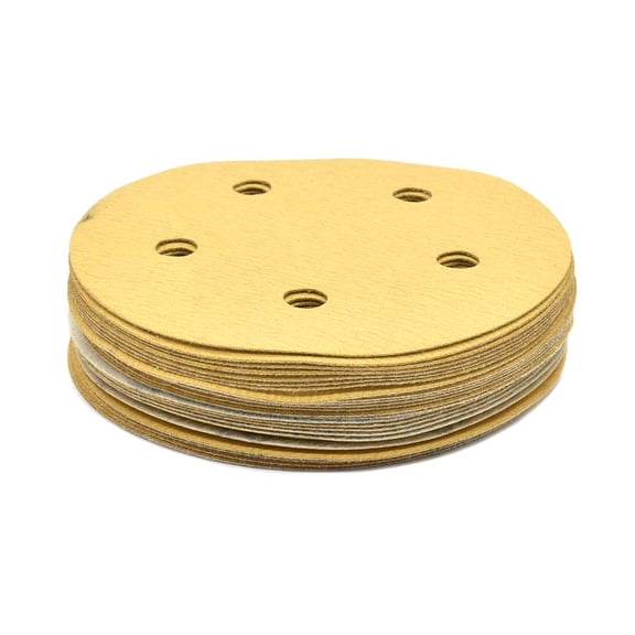 Superior Pads and Abrasives SD554H 240 Grit 5 Inch Diameter 5-Hole Hook & Loop Sanding Paper - 25/Pack (Ceramic Aluminum Oxide)